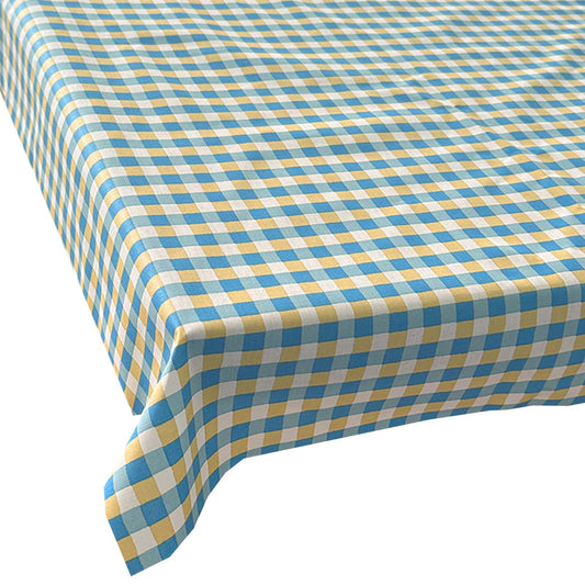 tafelkleed BB ruit blauw/geel
