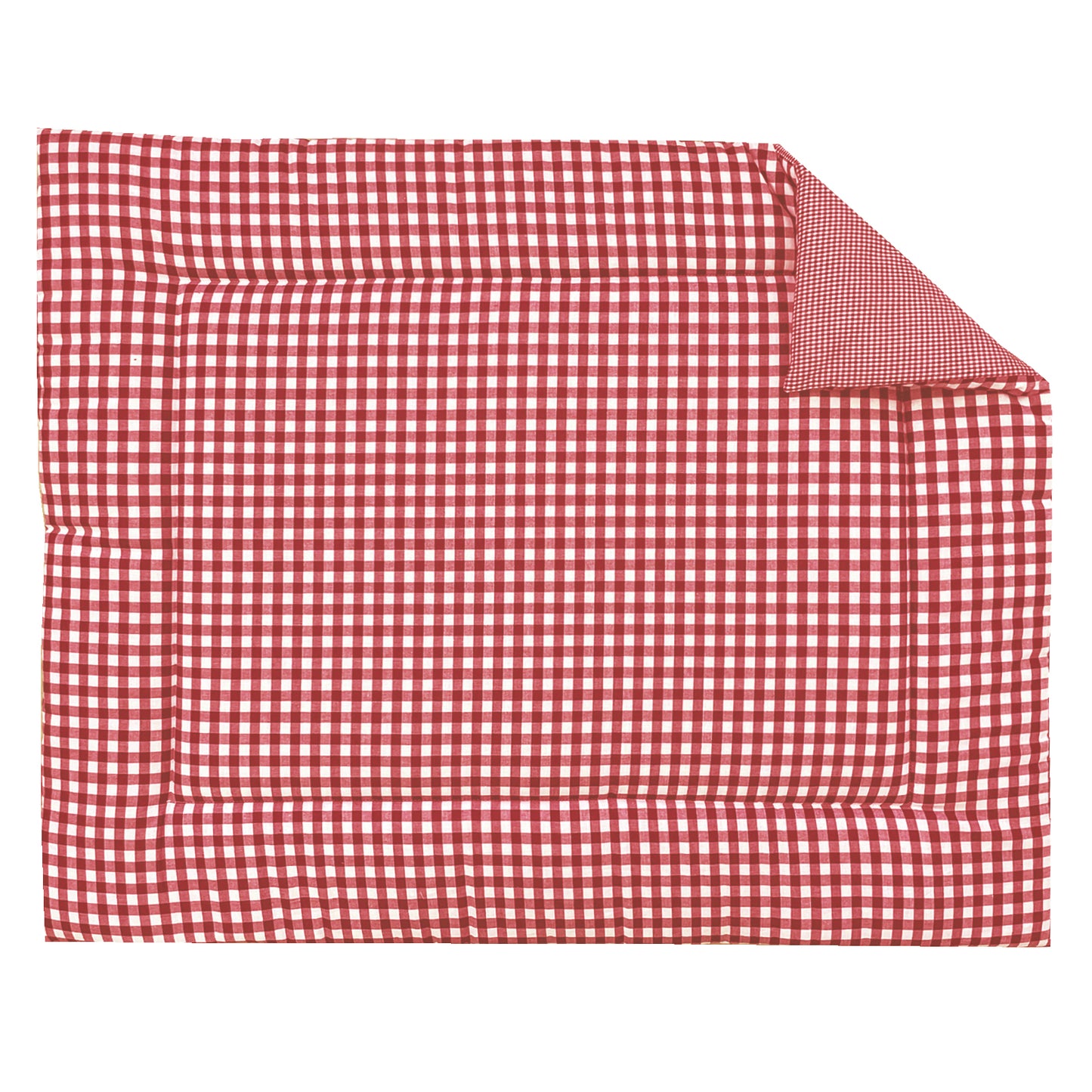 Boxkleed BB ruit rood, een rode vichy ruit van 1 cm aan de ene zijde en een 2 mm ruit aan de andere zijde.