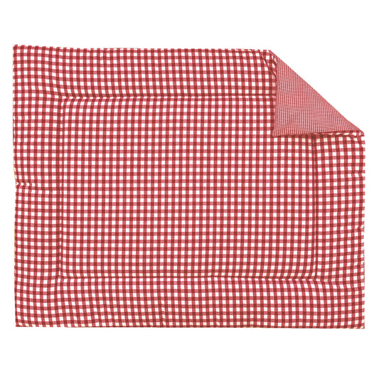 Boxkleed BB ruit rood, een rode vichy ruit van 1 cm aan de ene zijde en een 2 mm ruit aan de andere zijde.