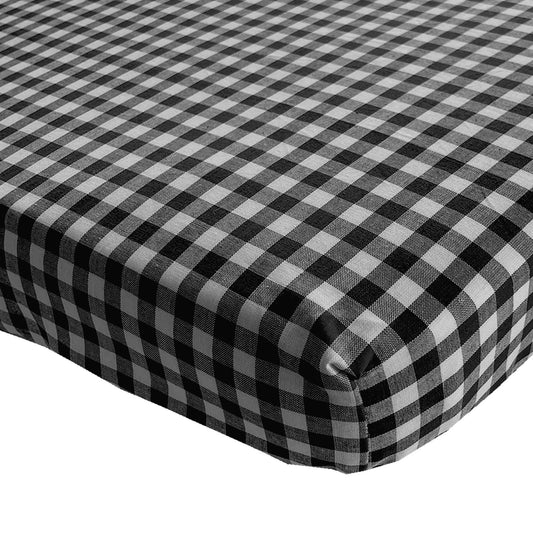 hoeslaken BB 1cm ruit zwart