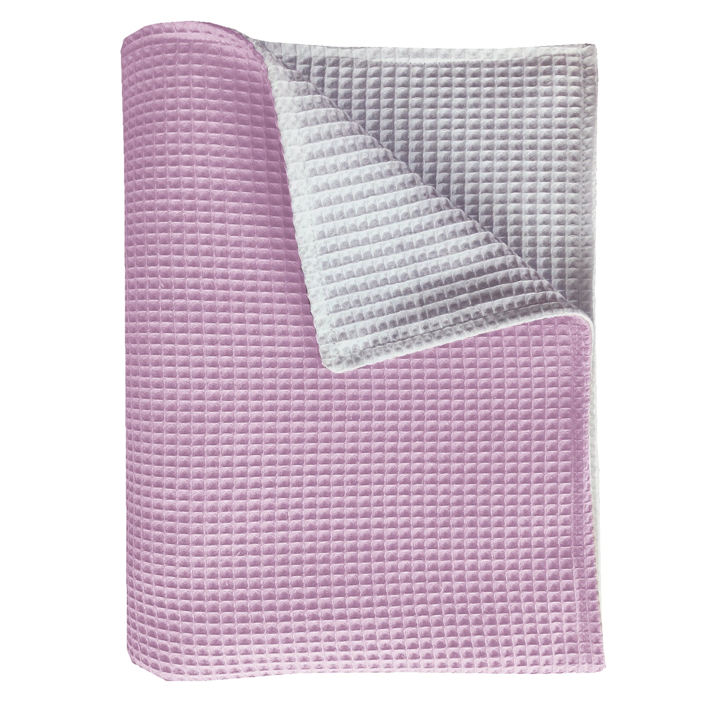 deken Pique wafel roze/wit