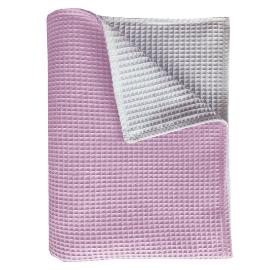deken Pique wafel roze/wit