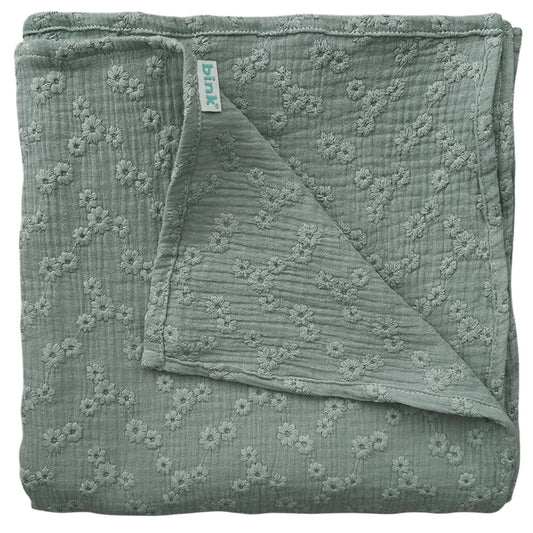 Hydrofieldoek Esmee groen XL - Swaddle - 120x120 cm