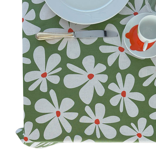 tafelkleed Flower groen