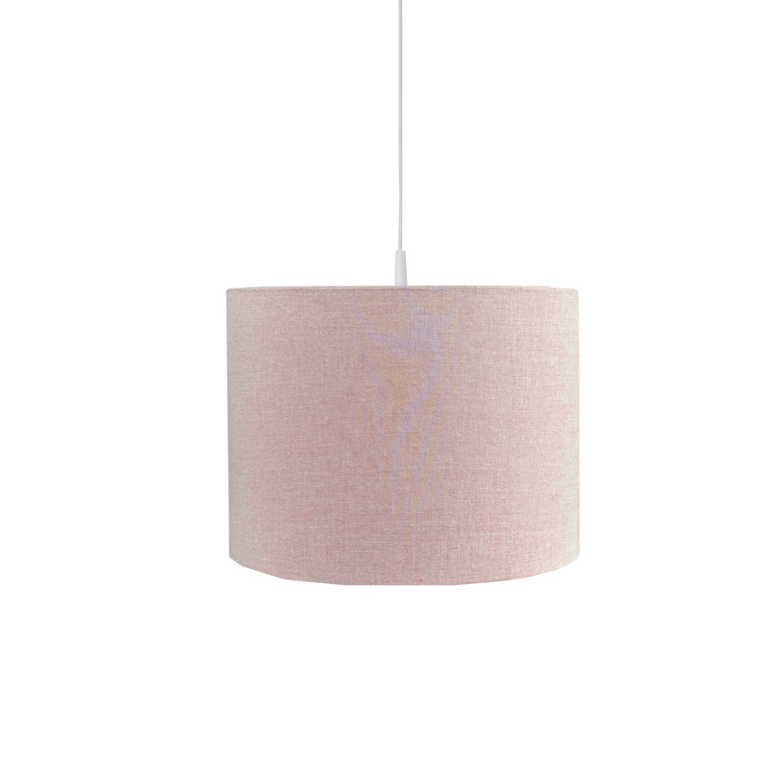 Mooie lampenkap met een chambray stof beklede harde kap in de kleur Peach.