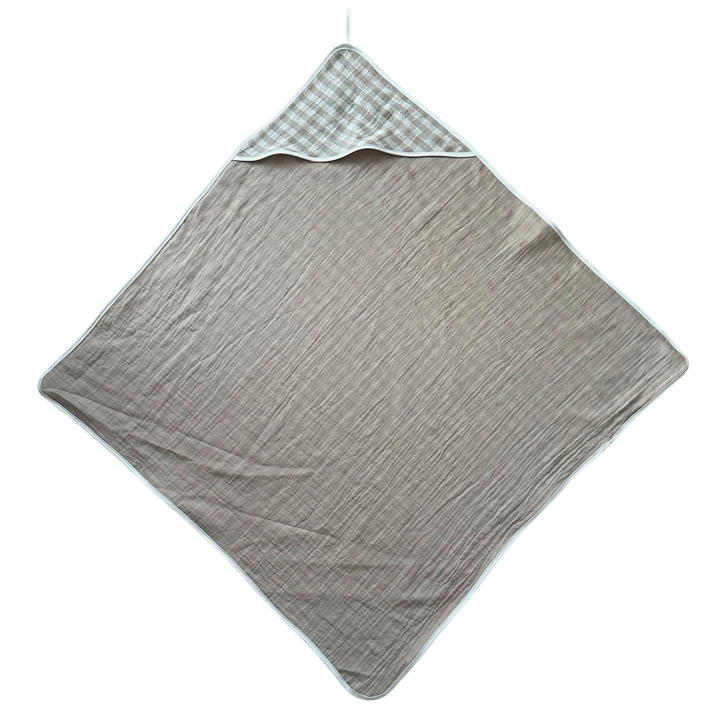 BINK Bedding hydrofiele badcape beige – volledig open gevouwen met capuchon
