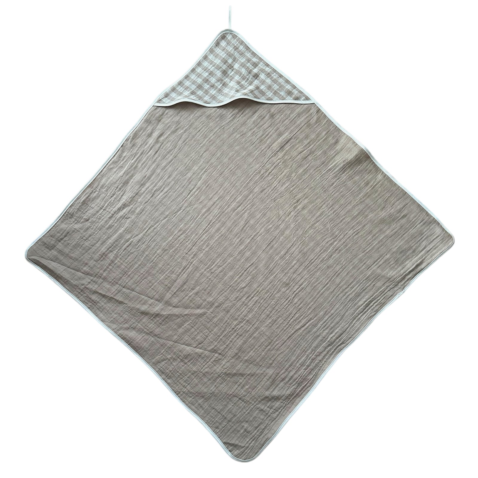 BINK Bedding hydrofiele badcape beige – volledig open gevouwen met capuchon
